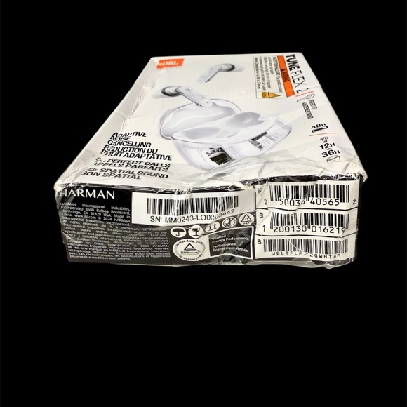 JBL Tune Flex 2,Ghost Edition Earbud Noise-Cancelling Bluetooth Earphones -White - Picture 8 of 10